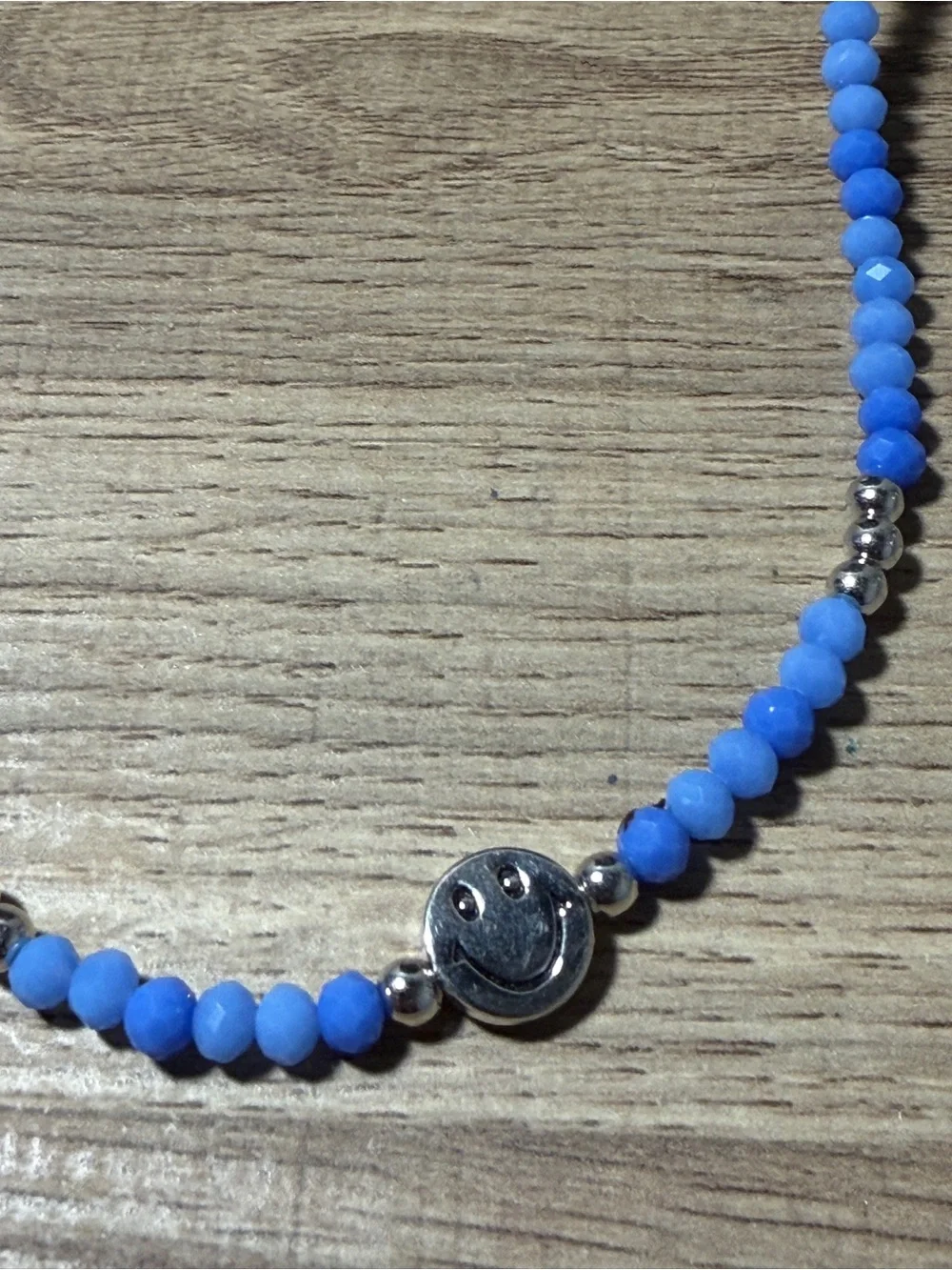 paparazzi Blue Beaded Smile Face Necklace with Dangle Earrings